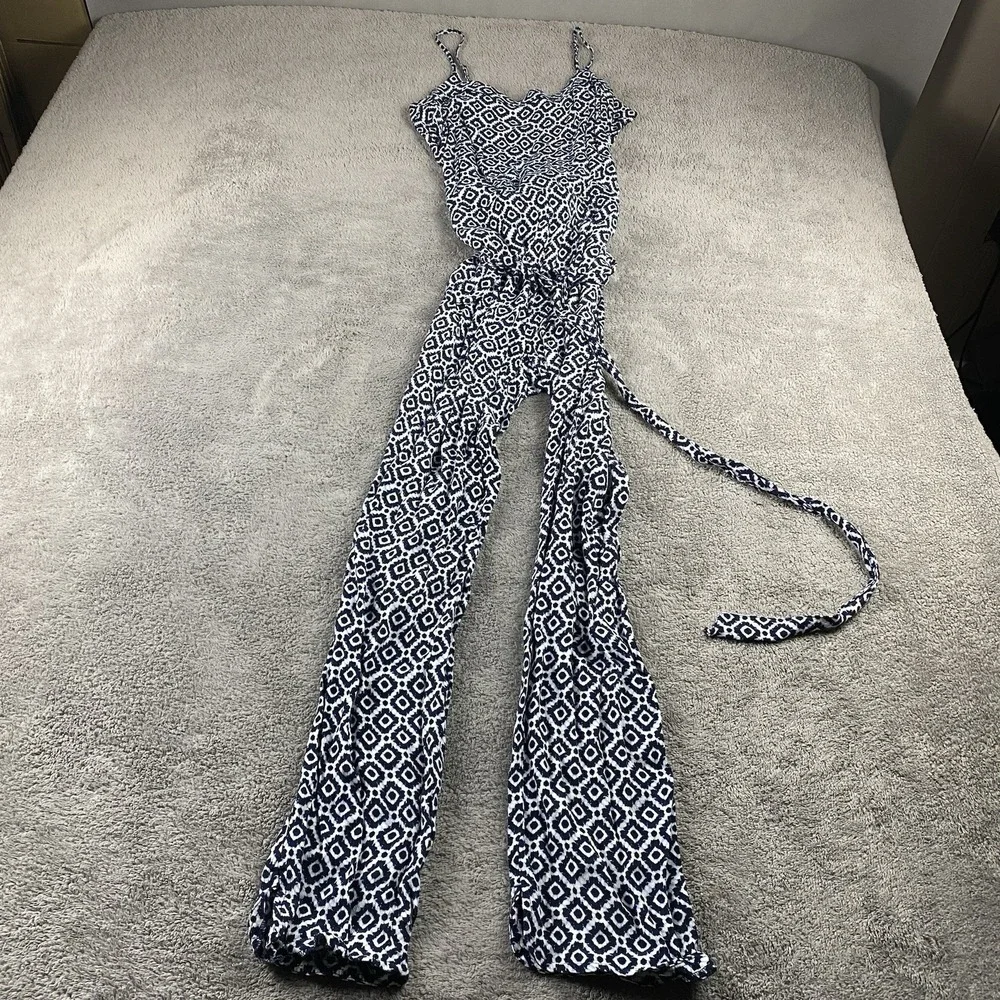 LOFT‎ Jumpsuit Womens Small Navy White Boho Bohemian